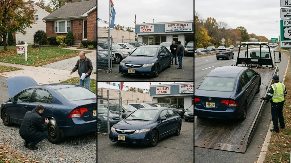 Old car being sold in New Jersey via private sale, trade-in, or cash buyer